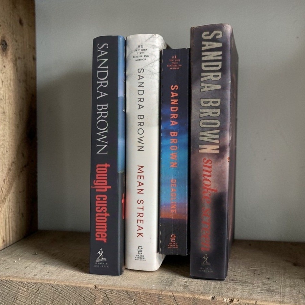 Sandra Brown Suspense Novels, Lot of 4, Mean‎ Streak Smoke Screen Tough Customer
